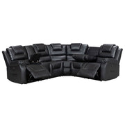 Electric Recliner Corner Sofa - Oxford Leather with Cupholders, USB Charging & Ambient LED Lighting