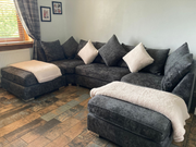 London U Shape Charcoal Grey Corner Scatter Back Sofa