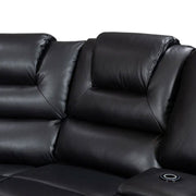 Electric Recliner Corner Sofa - Oxford Leather with Cupholders, USB Charging & Ambient LED Lighting