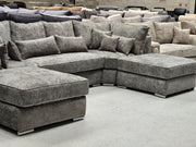 Belgravia U-Shape Sofa - Platinum Alaska Fabric 