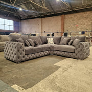 2C2 | Ashton Chesterfield Sofa | Grey Plush Velvet 