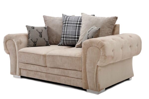 Verona - Corner Sofa - 3 Seater - 2 Seater - Mink Fabric - Scatterback Cushions (3+2 Seater)|B0DR625N4Y