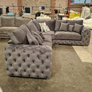 2C2 | Ashton Chesterfield Sofa | Grey Plush Velvet 
