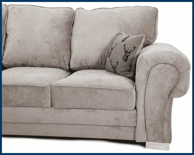 Verona Mink Corner Sofa – 5 Seater Full Back or Scatter Back L-Shaped Suite 