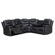 Electric Recliner Corner Sofa - Oxford Leather with Cupholders, USB Charging & Ambient LED Lighting