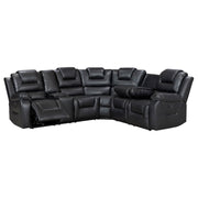 Electric Recliner Corner Sofa - Oxford Leather with Cupholders, USB Charging & Ambient LED Lighting