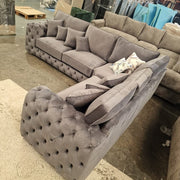 2C2 | Ashton Chesterfield Sofa | Grey Plush Velvet 