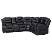 Electric Recliner Corner Sofa - Oxford Leather with Cupholders, USB Charging & Ambient LED Lighting