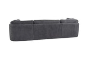 Bishop U Shape Sofa Luxe Chenille Platinum Grey - Oak Sofa Land