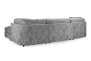 Bishop U-Shape Sofa – Luxury Family Corner Sofa in Truffle & Platinum Chenille 