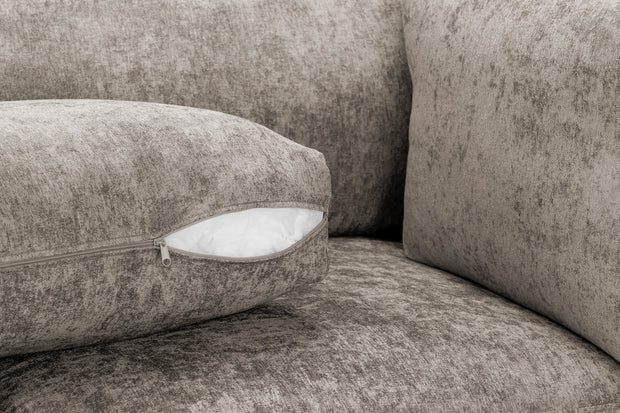 Bishop U-Shape Sofa – Luxury Family Corner Sofa in Truffle & Platinum Chenille 