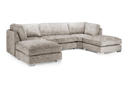 Bishop U-Shape Sofa – Luxury Family Corner Sofa in Truffle & Platinum Chenille 