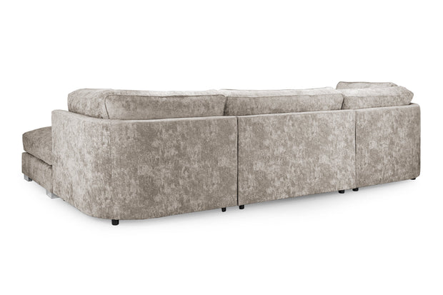 Bishop U-Shape Sofa – Luxury Family Corner Sofa in Truffle & Platinum Chenille 