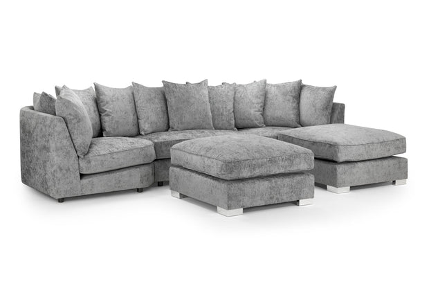 Bishop U-Shape Sofa – Luxury Family Corner Sofa in Truffle & Platinum Chenille 