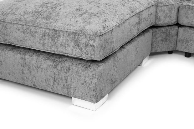 Bishop U-Shape Sofa – Luxury Family Corner Sofa in Truffle & Platinum Chenille 