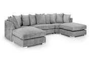 Bishop U-Shape Sofa – Luxury Family Corner Sofa in Truffle & Platinum Chenille 