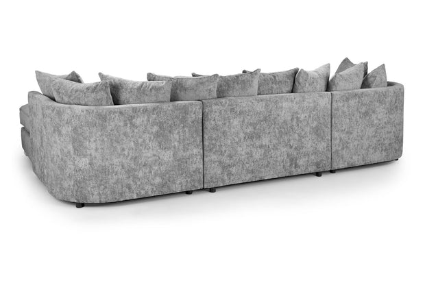Bishop U-Shape Sofa – Luxury Family Corner Sofa in Truffle & Platinum Chenille 