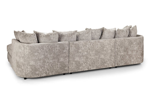 Bishop U-Shape Sofa – Luxury Family Corner Sofa in Truffle & Platinum Chenille 