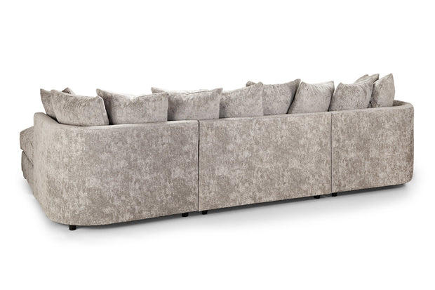 Bishop U-Shape Sofa – Luxury Family Corner Sofa in Truffle & Platinum Chenille 