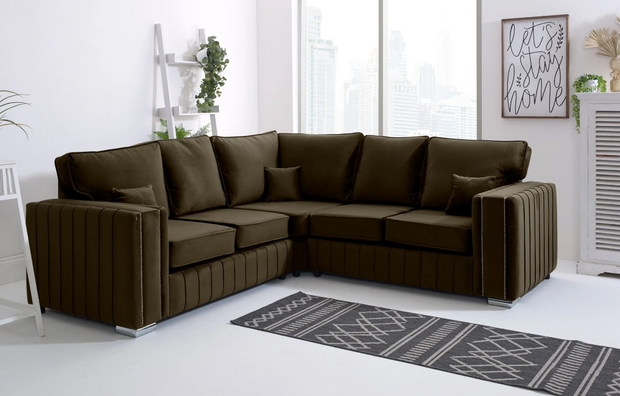 Layla Corner Sofa – Modern Velvet Sofa in Multiple Colours 