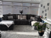 Brixton U shape Corner Sofa Chenille Charcoal Grey