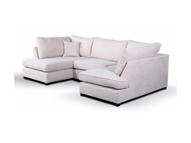 Carnaby Small U Shape Cream Sofa Fabric