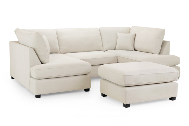 Carnaby U-Shape Sofa – Modern Family Corner Sofa with Footstool | Custom Fabrics & Colours 