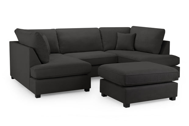Carnaby U-Shape Sofa – Modern Family Corner Sofa with Footstool | Custom Fabrics & Colours 