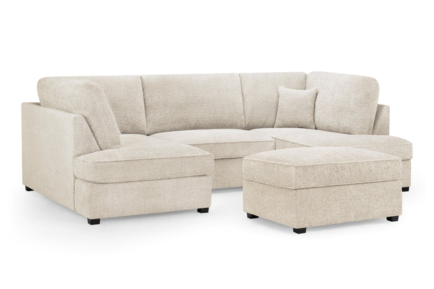 Carnaby U-Shape Sofa – Modern Family Corner Sofa with Footstool | Custom Fabrics & Colours 