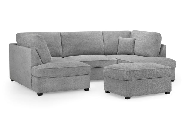 Carnaby U-Shape Sofa – Modern Family Corner Sofa with Footstool | Custom Fabrics & Colours 