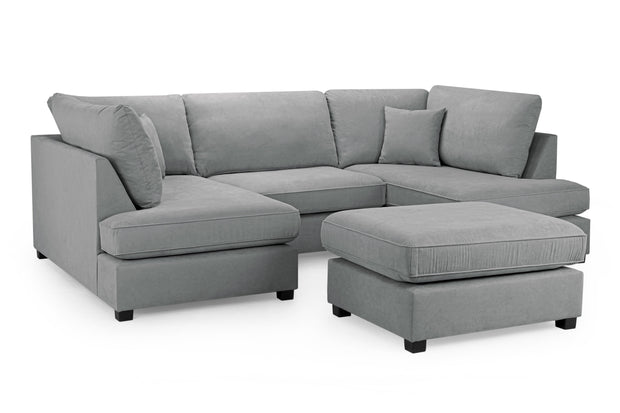 Carnaby U-Shape Sofa – Modern Family Corner Sofa with Footstool | Custom Fabrics & Colours 