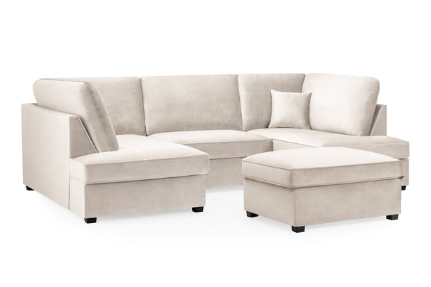 Carnaby U-Shape Sofa – Modern Family Corner Sofa with Footstool | Custom Fabrics & Colours 