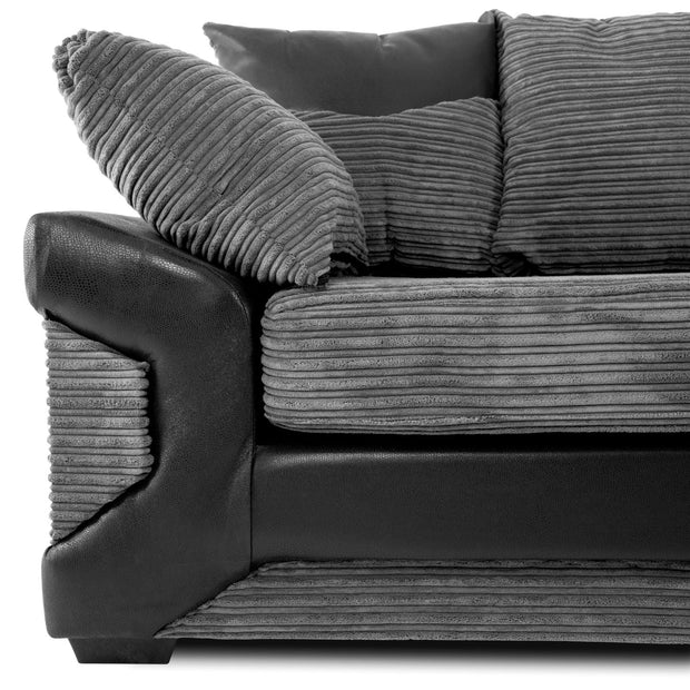 Dino 3 + 2 Seater Sofa Set Black/Grey Cord 