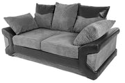 Dino 3+2 Seater Sofa Set – Corded Fabric & Faux Leather | Deep Cushions & Scatter Back 