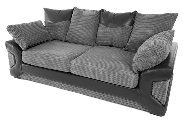 Dino 3 + 2 Seater Sofa Set Black/Grey Cord 