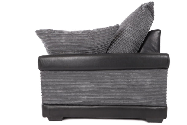 Dino 3 + 2 Seater Sofa Set Black/Grey Cord 