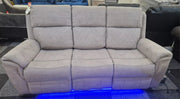 Florence Fabric Electric Recliner Sofa 3+2 Seater Light Grey With Led Lights 