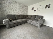 6 Seater Verona Full Back Corner Sofa Grey, Black, Mink 