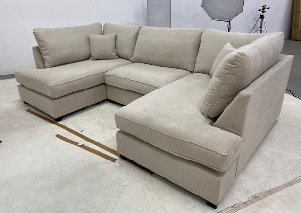 Carnaby Small U Shape Sofa with Footstool [ sand naples ] 