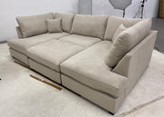 Carnaby Small U Shape Sofa with Footstool [ sand naples ] 