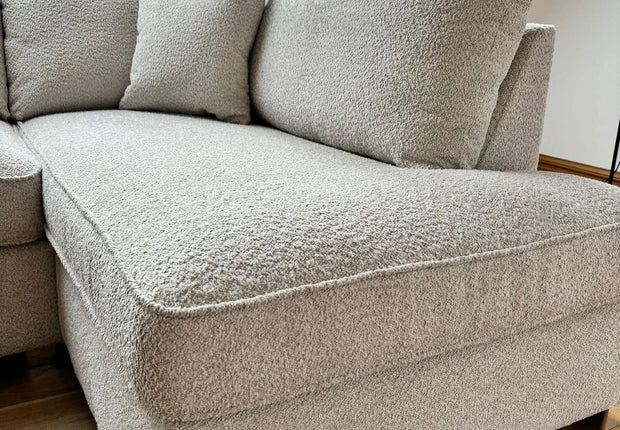 Carnaby Small U Shape Sofa with Footstool [  Cream teddy ] 