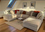 U shape sofa in teddy fabric [ beige ] 