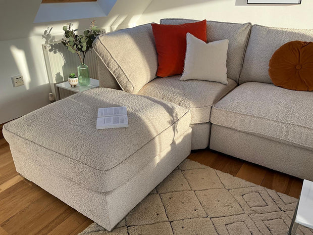 U shape sofa in teddy fabric [ beige ] 
