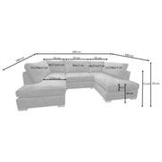 Cannes U shape corner cinema sofa with Footstool 