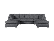 London U Shape Charcoal Grey Corner Scatter Back Sofa