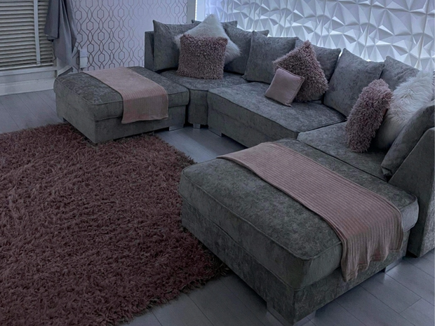 London Truffle U Shape Chenille Corner Sofa