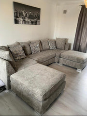 London U Shape Truffle Corner Scatter Back Sofa