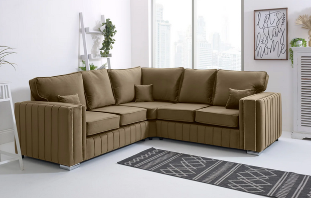 Layla Corner Sofa – Modern Velvet Sofa in Multiple Colours 