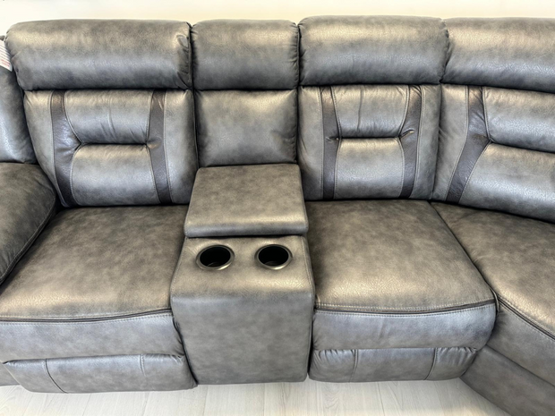 Nova electric recliner corner sofa grey leather
