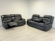 Nova 3+2  Electric Recliner Sofa Set in Grey Aire Leather